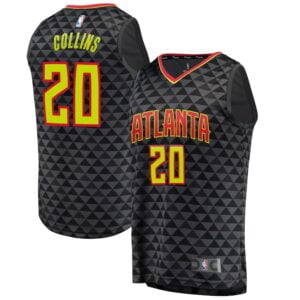 John Collins Atlanta Hawks Fanatics Branded Fast Break Replica Jersey Black - Icon Edition