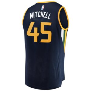 Donovan Mitchell Utah Jazz Fanatics Branded Fast Break Replica Jersey Navy - Icon Edition