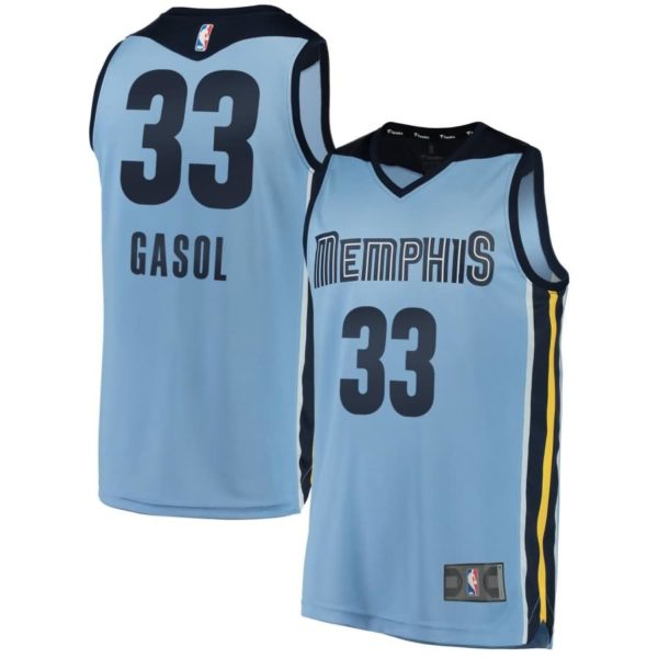 Marc Gasol Memphis Grizzlies Fanatics Branded Youth Fast Break Replica Jersey Light Blue - Statement Edition