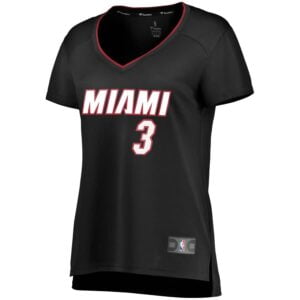 Dwyane Wade Miami Heat Fanatics Branded Women's Fast Break Replica Jersey Black - Icon Edition