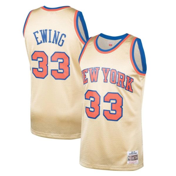 Patrick Ewing New York Knicks Mitchell & Ness 1991-92 Hardwood Classics Gold Series Swingman Jersey - Gold