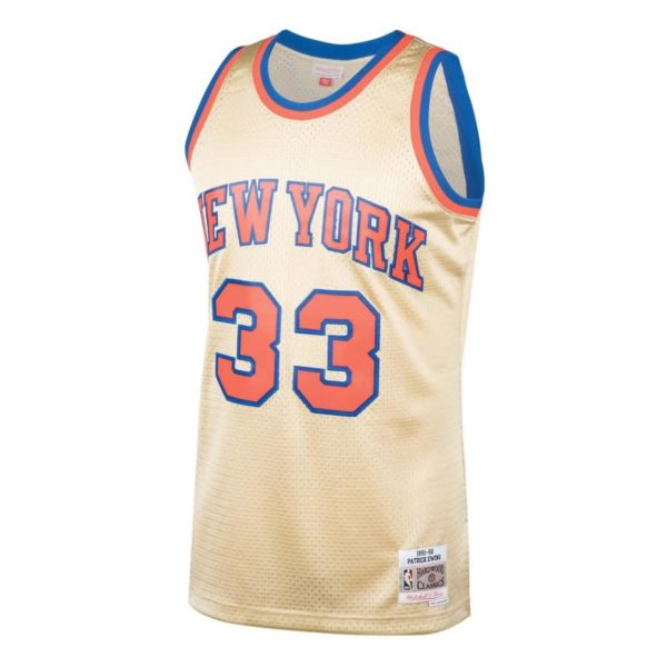 Patrick Ewing New York Knicks Mitchell & Ness 1991-92 Hardwood Classics Gold Series Swingman Jersey - Gold