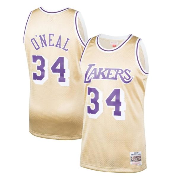 Shaquille O'Neal Los Angeles Lakers Mitchell & Ness 1996-97 Hardwood Classics Gold Series Swingman Jersey - Gold