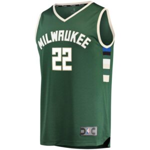 Khris Middleton Milwaukee Bucks Fanatics Branded Youth Fast Break Player Jersey Green - Icon Edition