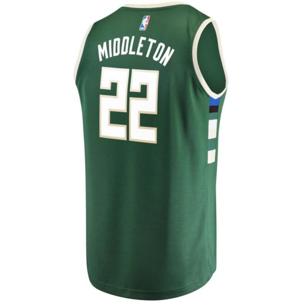 Khris Middleton Milwaukee Bucks Fanatics Branded Youth Fast Break Player Jersey Green - Icon Edition
