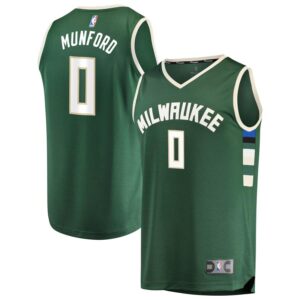 Xavier Munford Milwaukee Bucks Fanatics Branded Youth Fast Break Player Jersey Green - Icon Edition