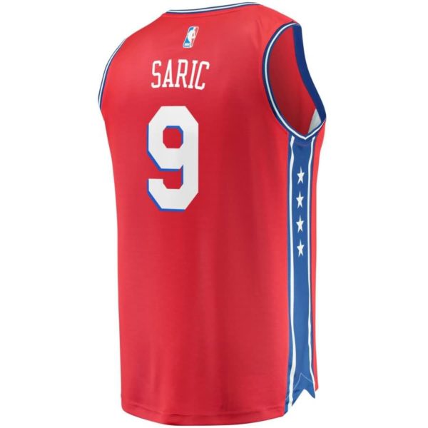 Dario Saric Philadelphia 76ers Fanatics Branded Fast Break Replica Player Jersey - Statement Edition - Red