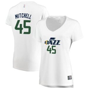 Donovan Mitchell Utah Jazz Fanatics Branded Women's Fast Break Replica Jersey White - Association Edition