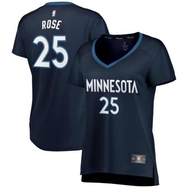 Derrick Rose Minnesota Timberwolves Fanatics Branded Women's Fast Break Replica Jersey - Icon Edition - Navy