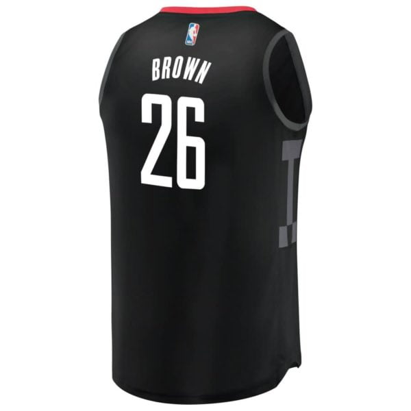 Markel Brown Houston Rockets Fanatics Branded Fast Break Replica Player Jersey Black - Statement Edition