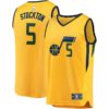 David Stockton Utah Jazz Fanatics Branded Fast Break Replica Player Jersey Gold - Statement Edition