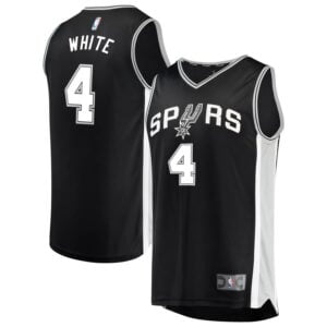 San Antonio Spurs Derrick White Fanatics Branded Youth Fast Break Player Jersey - Icon Edition - Black