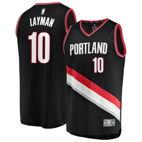Portland Trail Blazers Jake Layman Fanatics Branded Youth Fast Break Player Jersey - Icon Edition - Black