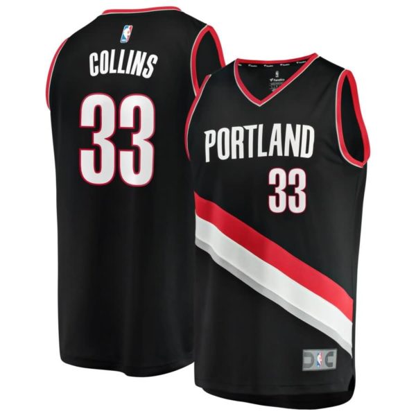 Portland Trail Blazers Zach Collins Fanatics Branded Youth Fast Break Player Jersey - Icon Edition - Black