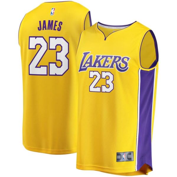 LeBron James Los Angeles Lakers Fanatics Branded 2017/18 Fast Break Replica Jersey Gold - Icon Edition