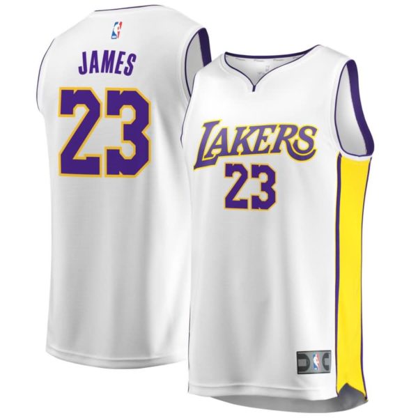 LeBron James Los Angeles Lakers Fanatics Branded Youth 2017/18 Fast Break Replica Jersey White - Association Edition