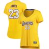 LeBron James Los Angeles Lakers Fanatics Branded Women's 2017/18 Fast Break Replica Jersey Gold - Icon Edition