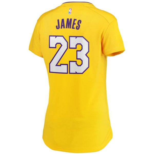 LeBron James Los Angeles Lakers Fanatics Branded Women's 2017/18 Fast Break Replica Jersey Gold - Icon Edition