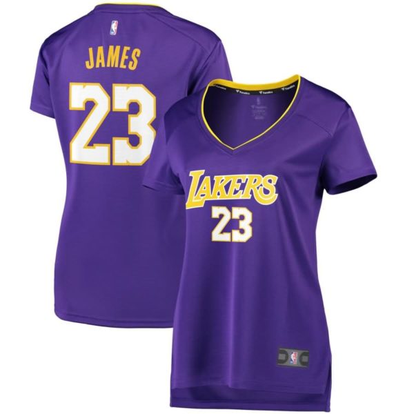 LeBron James Los Angeles Lakers Fanatics Branded Women's 2017/18 Fast Break Replica Jersey Purple - Statement Edition