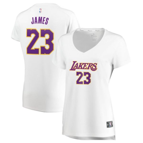 LeBron James Los Angeles Lakers Fanatics Branded Women's 2017/18 Fast Break Replica Jersey White - Association Edition