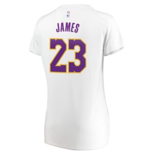 LeBron James Los Angeles Lakers Fanatics Branded Women's 2017/18 Fast Break Replica Jersey White - Association Edition