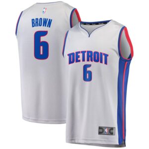 Bruce Brown Detroit Pistons Fanatics Branded Fast Break Replica Jersey Gray - Statement Edition