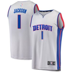Reggie Jackson Detroit Pistons Fanatics Branded Fast Break Replica Jersey Gray - Statement Edition
