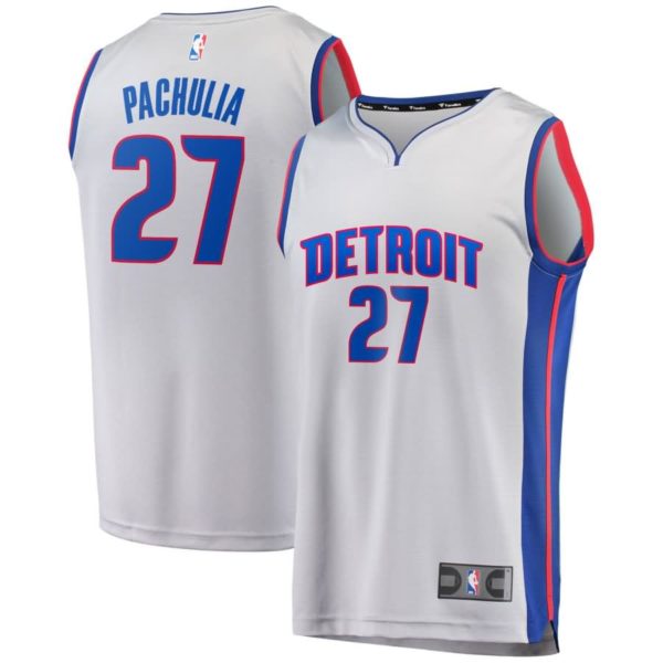 Zaza Pachulia Detroit Pistons Fanatics Branded Fast Break Replica Jersey Gray - Statement Edition