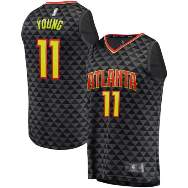 Trae Young Atlanta Hawks Fanatics Branded Fast Break Replica Jersey Black - Icon Edition