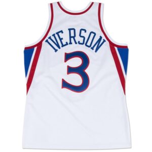 Mitchell & Ness Philadelphia 76ers #3 Allen Iverson White 1996 Throwback Premium Jersey