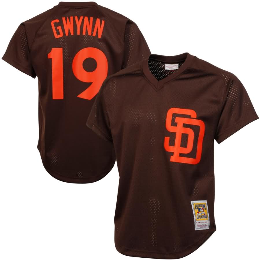 Majestic Tony Gwynn San Diego Padres 1985 Authentic Cooperstown Collection Batting Practice Jersey - Brown