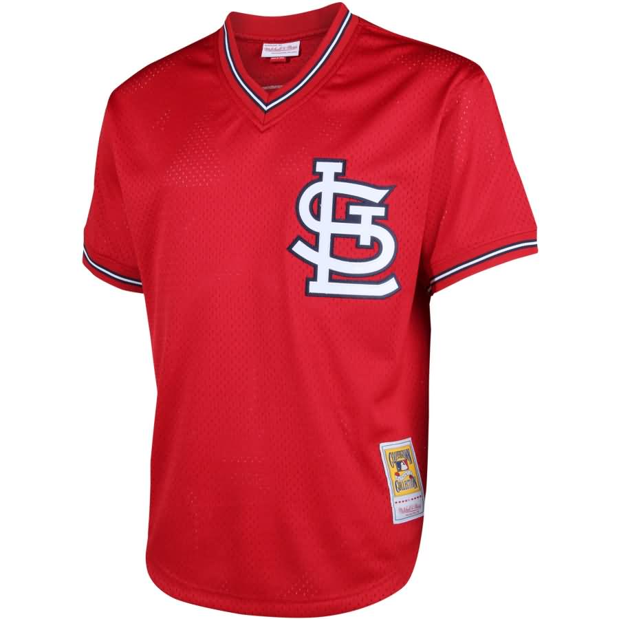 Ozzie Smith St. Louis Cardinals Mitchell & Ness Cooperstown Mesh Batting Practice Jersey - Red