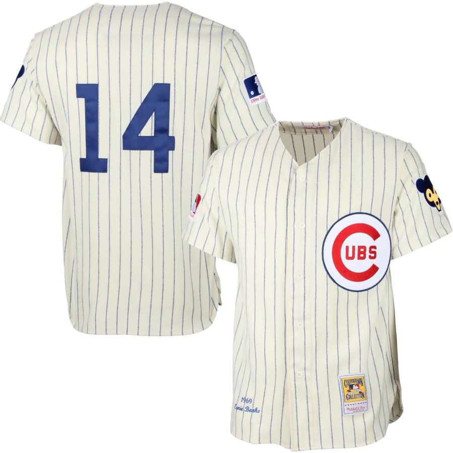 Ernie Banks Chicago Cubs Mitchell & Ness MLB Authentic Jersey - Cream