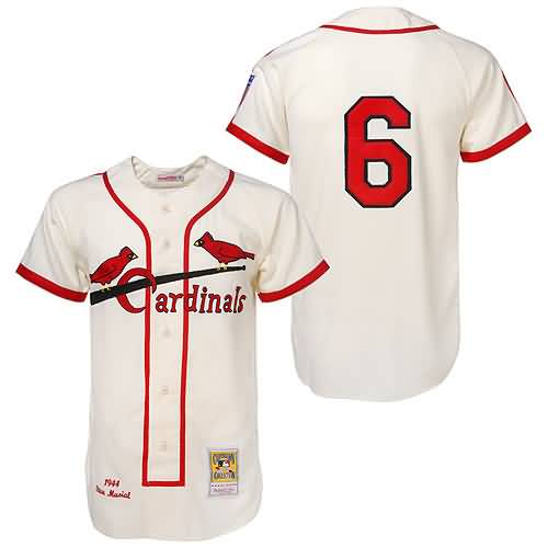 Stan Musial St. Louis Cardinals Mitchell & Ness MLB Authentic Jersey - Cream