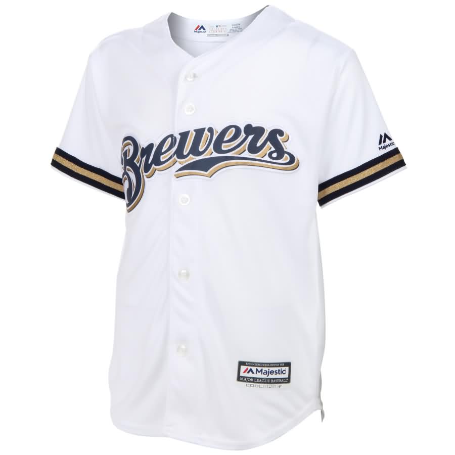 Milwaukee Brewers Majestic Youth Official Cool Base Jersey - White