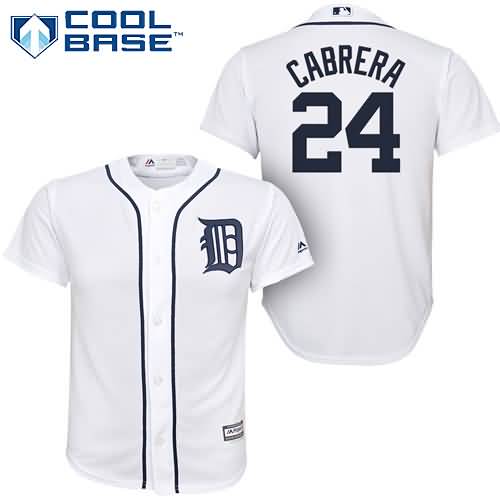 Miguel Cabrera Detroit Tigers Youth Official Cool Base Player Jersey - White