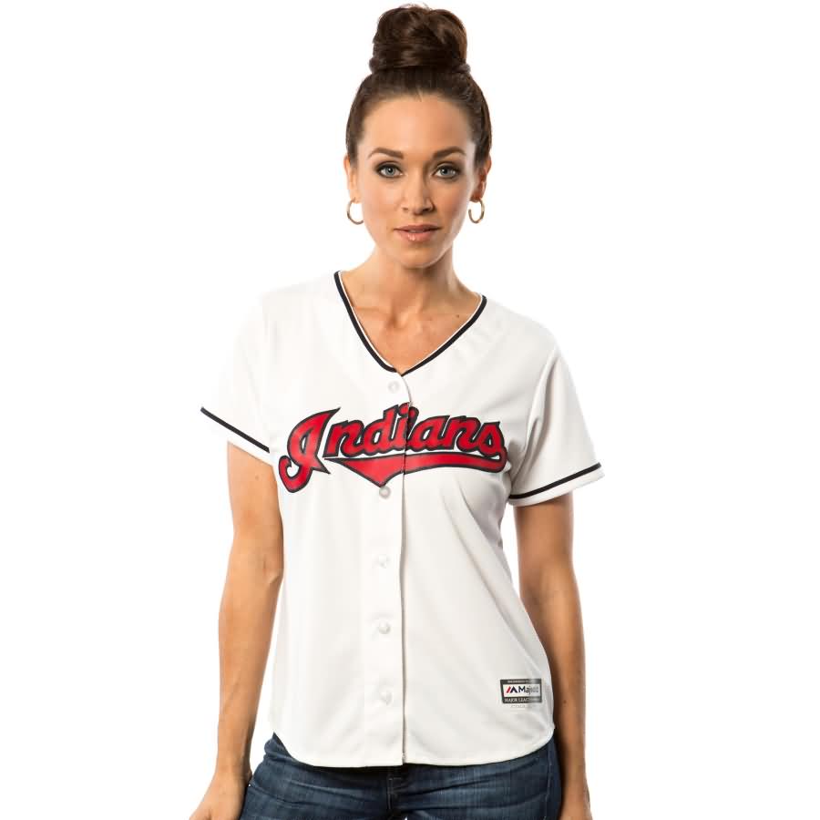 Cleveland Indians Majestic Women's Cool Base Jersey - White