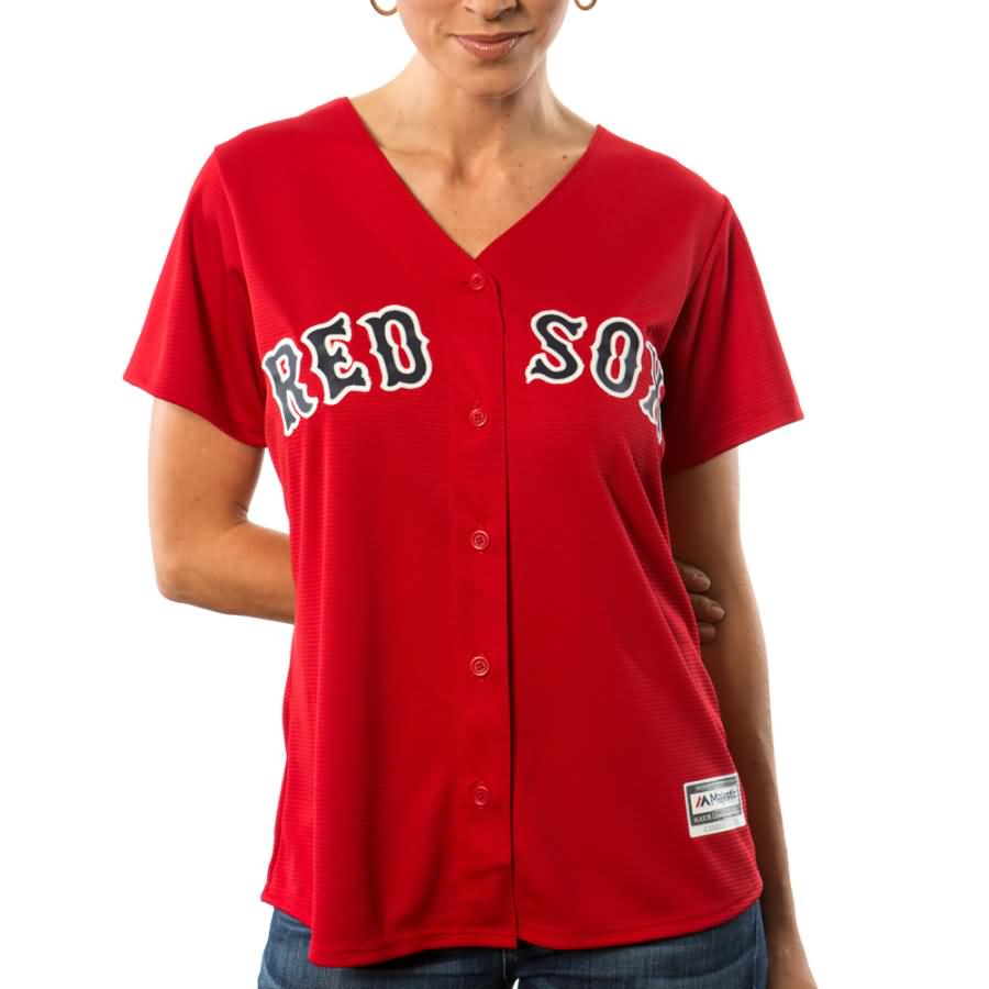 Dustin Pedroia Boston Red Sox Majestic Women's Cool Base Player Jersey - Scarlet