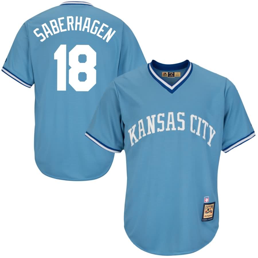 Bret Saberhagen Kansas City Royals Majestic Cool Base Cooperstown Collection Player Jersey - Light Blue