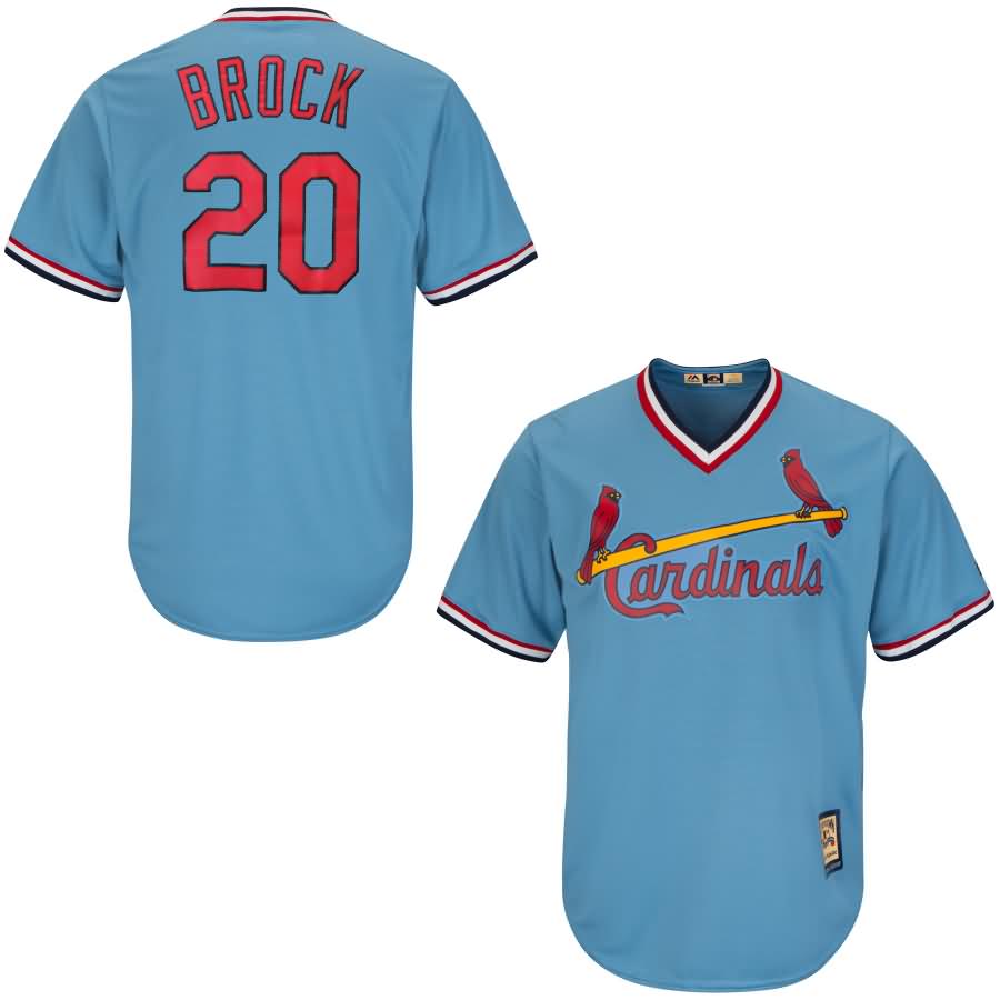 Lou Brock St. Louis Cardinals Majestic Cool Base Cooperstown Collection Player Jersey - Light Blue