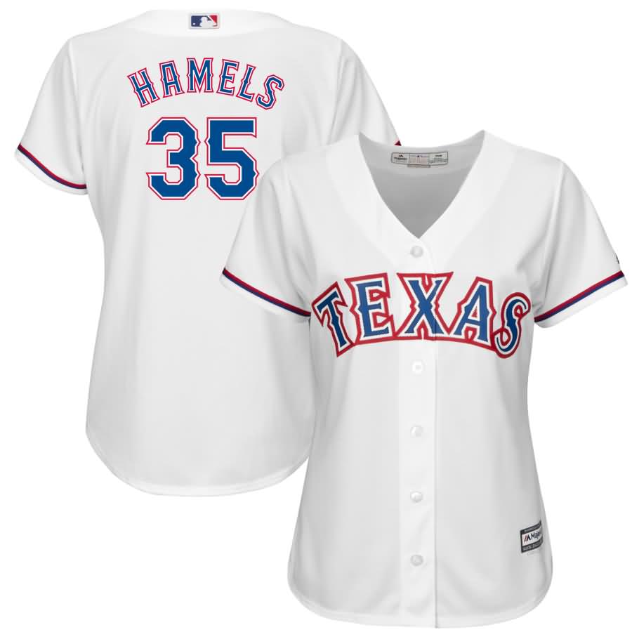 Cole Hamels Texas Rangers Majestic Women's Official Cool Base Player Jersey - White