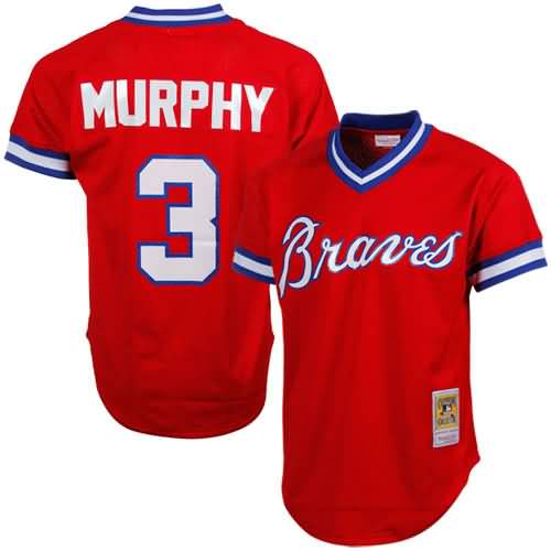Dale Murphy Atlanta Braves Mitchell & Ness 1980 Authentic Cooperstown Collection Mesh Batting Practice Jersey - Red