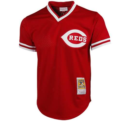 Johnny Bench Cincinnati Reds Mitchell & Ness 1983 Authentic Copperstown Collection Mesh Batting Practice Jersey - Red