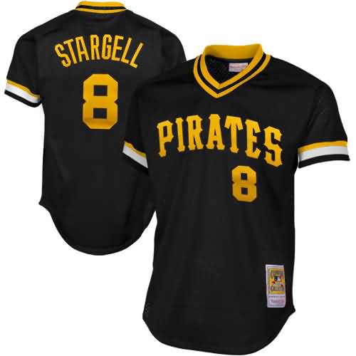 Willie Stargell Pittsburgh Pirates Mitchell & Ness 1982 Authentic Cooperstown Collection Mesh Batting Practice Jersey - Black