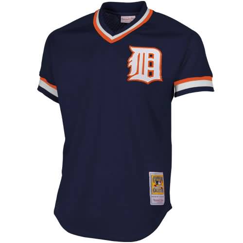 Alan Trammell Detroit Tigers Mitchell & Ness 1984 Authentic Cooperstown Collection Mesh Batting Practice Jersey - Navy