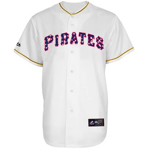 Pittsburgh Pirates Majestic Stars and Stripes Replica Jersey - White