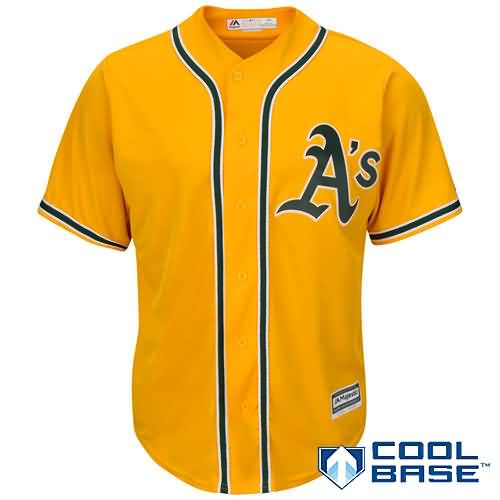 Oakland Athletics Majestic Official Cool Base Team Jersey - Gold