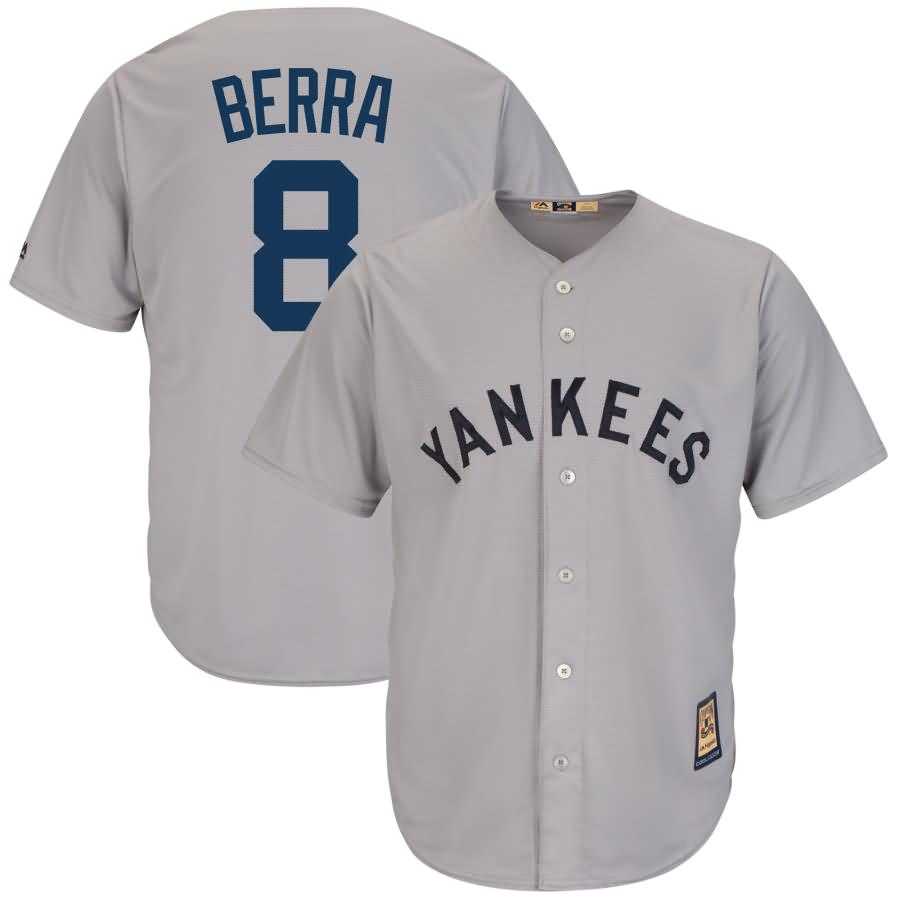 Yogi Berra New York Yankees Majestic Cooperstown Collection Cool Base Replica Player Jersey - Gray