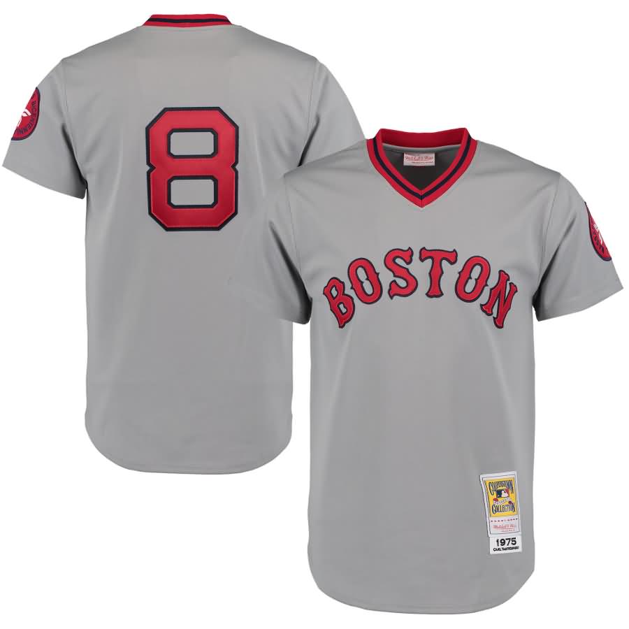 Carl Yastrzemski 1975 Boston Red Sox Mitchell & Ness Authentic Throwback Jersey - Gray