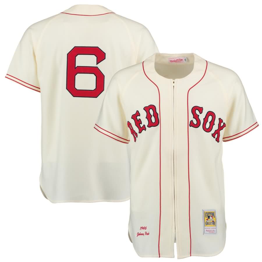 Johnny Pesky 1946 Boston Red Sox Mitchell & Ness Authentic Throwback Jersey - Cream